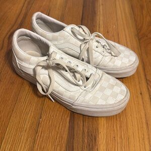 White Checkered Vans